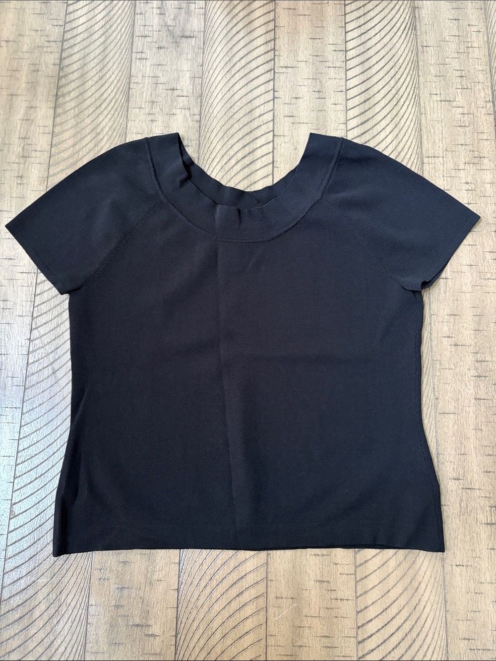Talbots Black Short Sleeve Crewneck Top